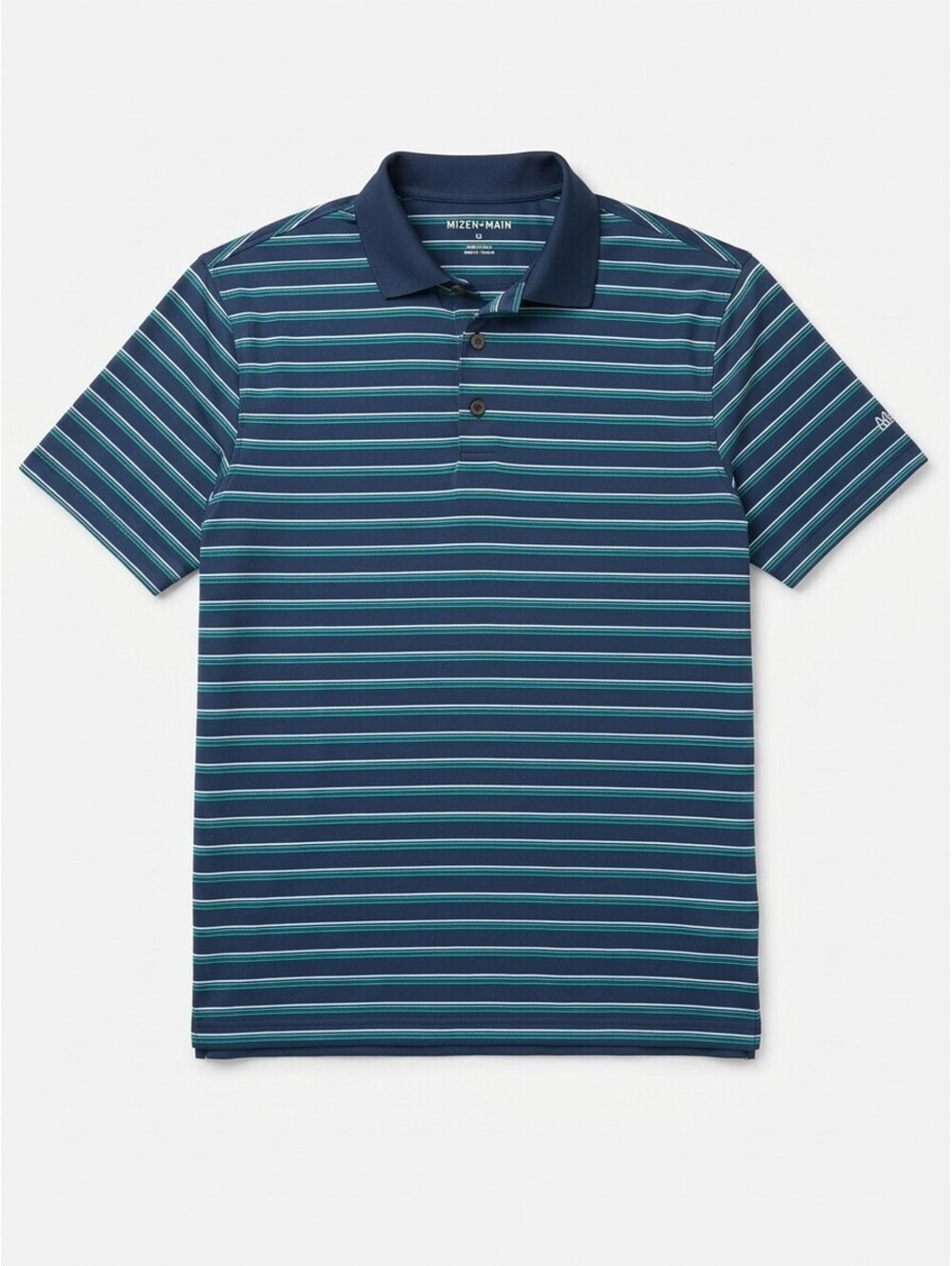 Nike Golf Dri-FIT Indian Peaks Striped Polo Shirt Size L Navy Green